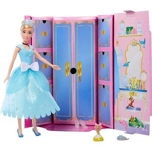 Disney Prinses Assepoester Royal Fashion Reveal pop en vriend met 12 aankleedelementen en verrassingsaccessoires, film-geïnspireerd speelgoed, cadeau voor kinderen, HMK53