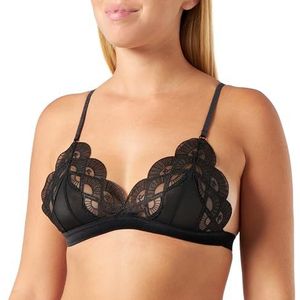 KARL LAGERFELD Dames Geborduurde waaier driehoek BH, Zwart, M