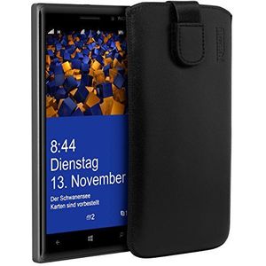 mumbi Echt leren hoesje compatibel met Nokia Lumia 830 hoes leer tas case wallet, zwart