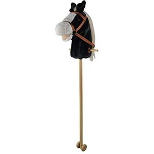Tachan - Paardenkop met luxe stick - met geluiden en steunwielen voor gemakkelijk glijden - Speelgoedpaard voor jongens en meisjes - Zwart - 90 cm hoogte (CPA Toy Group 727T00730)