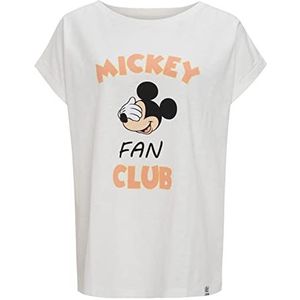 Recovered Disney Mickey Mouse Fan Club Print Ecru Dames Vriendje T-Shirt XL, Meerkleurig, XL