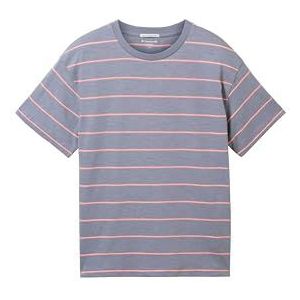 TOM TAILOR T-shirt voor jongens, 35520 - Bluish Grey Neon Stripe, 128 cm