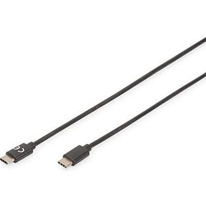 DIGITUS USB 2.0 aansluitkabel - 1m - verbindingskabel met 2 USB type-C stekkers - high-speed 480 Mbit/s - zwart