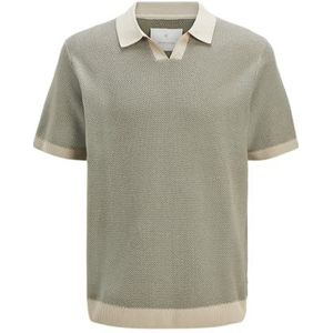 JACK & JONES Heren Jprcceaston Knit Split Neck Ss, Vetiver., XS