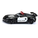 siku 1545, Chevrolet Corvette ZR1 Police Car, Metal/Plastic, Black/White, Opening bonnet, USA police design