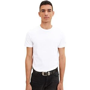 TOM TAILOR Mannen T-shirt 1035552, 20000 - White, 3XL