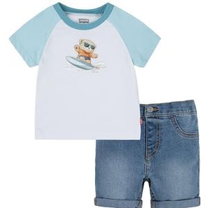 Levi's - Surfing Bear - Korte Mouw Set - T-shirt en Eco Denim Shorts