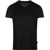 TRIGEMA T-Shirt V-hals zwart, Effen