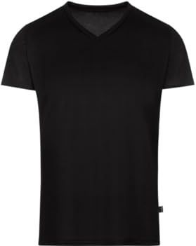 TRIGEMA T-Shirt V-hals zwart, Effen