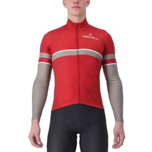 CASTELLI 4523525-642 Retta LS Jersey T-Shirt Unisex Pompeian Red/Nikkel Gray Maat L, Pompeian Red/Nikkel Gray, L