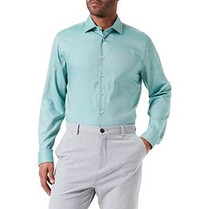 Seidensticker Men's Slim Fit shirt met lange mouwen, groen, 44, groen, 44
