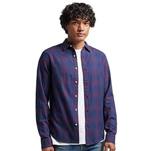 SUPERDRY Vintage Check Shirt M4010648A Navy Port Ombre M heren, Marineblauw Port Ombre, M