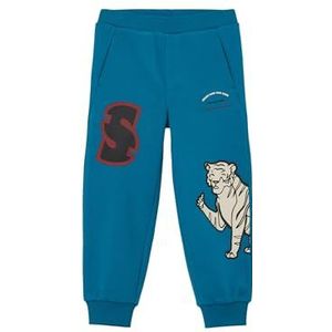 S.Oliver Slim Fit Joggingbroek met Printopdruk Helderblauw