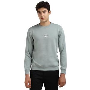 Calvin Klein Jeans Monologo sweatshirts met ronde hals voor heren, Leisteen Grijs, XL