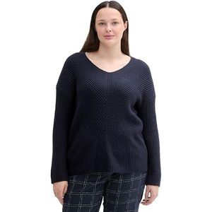TOM TAILOR Dames Plussize Pullover, 10668 - Sky Captain Blue, 52