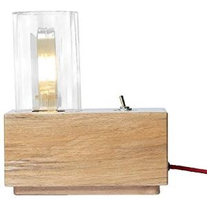 Homemania 7010-001-CM Idea-tafellamp, bureaulamp, bureau, nachtkastje, hout, eiken, 10 x 19 x 22 cm, 1 x E27, max. 100 W