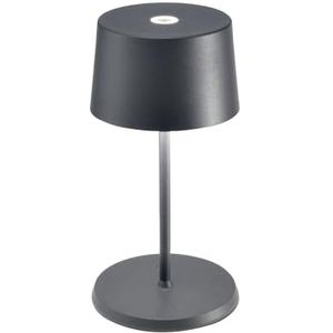 Zafferano, Olivia Mini Lamp, Draagbare en Oplaadbare Tafellamp met Touchbediening, Geschikt voor Binnen en Buiten, Dimmer, 2200-3000 K, Hoogte 22 cm, Donkergrijze Kleur