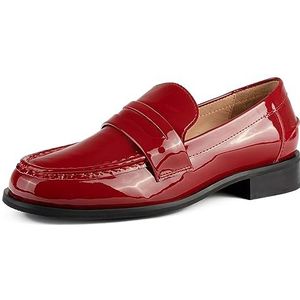 L37 HANDMADE SHOES Lakleer voor dames, handgemaakte schoenen, unieke stijl, Good Advice Loafer, rood, 39 EU, rood, 39 EU