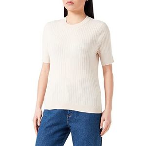 OBJNOELLE S/S Knit T-shirt NOOS, Sandshell/Detail: melange, XL