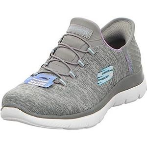 Skechers Dames Hands Free Slip Ins Summits Dazzling Haze Sneakers, grijs mint, 37.5 EU