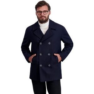 Nautica Heren Peacoat Wolmix Dubbele Breasted Winterjas, Donkere marine, S