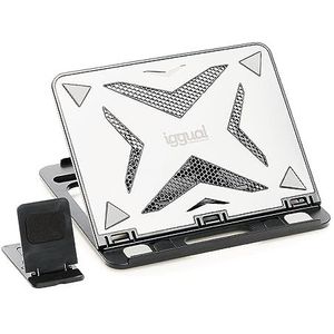 iggual IGG318010 laptop cooling pad 43,2 cm (17") Zwart, Zilver