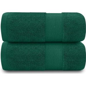 GC GAVENO CAVAILIA 700 g/m² badlakens - grote badhanddoeken - set van 2 handdoeken van Egyptisch katoen - sneldrogende handdoeken - zacht aanvoelende handdoeken - groen - 90 x 140 cm