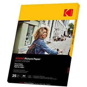 KODAK 9891266-25 vellen fotopapier 230 g/m², glanzend, A4-formaat (21 x 29,7 cm), inkjetdruk