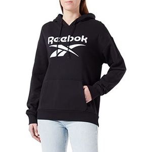 Reebok Dames Big Logo Fleece Hooded Track Top, Zwart, M, Zwart, M