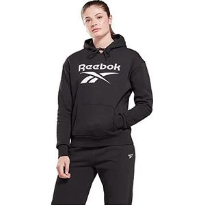 Reebok Dames Big Logo Fleece Hooded Track Top, Zwart, S, Zwart, S