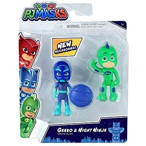 PjMas, verpakking met 2 actiefiguren 7,5 cm, Gekko & Night Ninja, speelgoed voor kinderen vanaf 3 jaar, PJM652