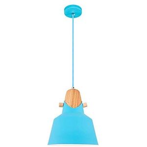 Homemania hanglamp Jasmin plafondlamp, turquoise, eiken hout, metaal, 22 x 22 x 120 cm, 1 x Max 40 W, E27