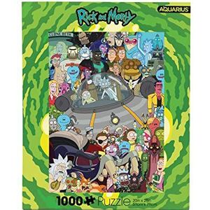 AQUARIUS Rick and Morty Cast Puzzel (1000-delige legpuzzel) - Glare Free - Precision Fit - Vrijwel geen puzzelstof - Officieel gelicentieerde Rick and Morty Merchandise & Collectibles - 20x27 inch