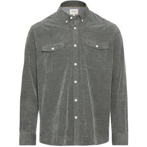 camel active Herenoverhemd met lange mouwen in regular fit van corduroy, groen, S