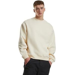 Urban Classics Fluffy Crewneck Herensweater met ronde hals, oversized fit, maten S-5XL, witzand., 4XL