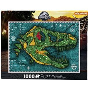 AQUARIUS Jurassic World Map Puzzel (1000-delige legpuzzel) - Officieel gelicentieerd Jurassic World Merchandise & Collectibles - Glare Free - Precision Fit, 22 '' x 28''