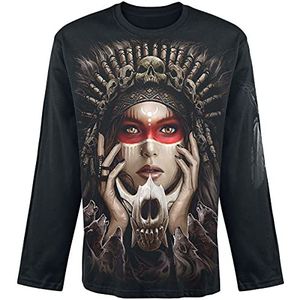 Spiral Cry Of The Wolf Shirt met lange mouwen zwart L 100% katoen Gothic, Horror, Nu Goth, Rock wear