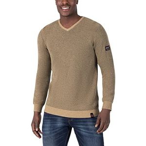 Timezone Heren Soft V Longsleeve Pullover, Camel Beige, S