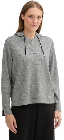 Tom Tailor - 36595 - Sweatshirt - Zwart Wit Structuur - Dames