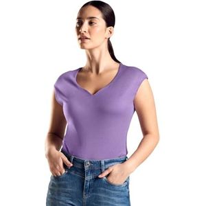 T-shirt met hartuitsnijding, Bellflower Lilac, 46