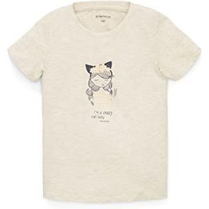 TOM TAILOR Meisjes T-shirt 1035159, 24421 - Creme Beige Melange, 104-110
