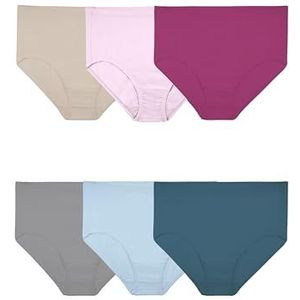 Fruit of the Loom Damesondergoed, ademend slipje (Regular & Plus, Plus Size Brief-Cotton Mesh-6 Pack, 10, Slip - Ademend Katoen Mesh - Assorti, 10 Plus