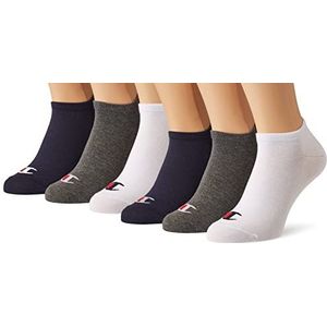 Champion Casual sokken (Pack van 6), Marineblauw, Wit, Licht Heather Grijs, 36-38 EU