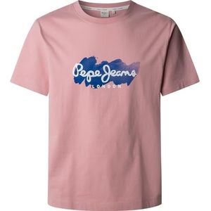 Pepe Jeans Heren Milton TEE T-shirt, roze (ASH Rose Pink), XL, Roze (as Rose Roze), XL