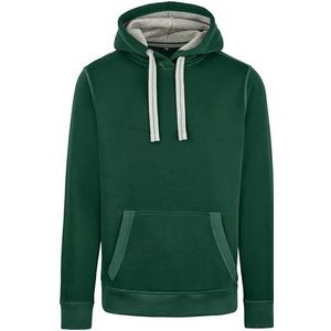 HRM Uniseks sweathoodie, premium capuchontrui voor dames en heren met contrasterende binnenvoering, basic hoodie, uniseks, hoogwaardige en duurzame kleding, Bottle-green, XS