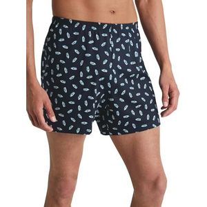 Calida Prints Jersey-boxershorts voor heren, zonder gulp, met stof beklede tailleband, van 100% katoen, groen (pond), 46-48
