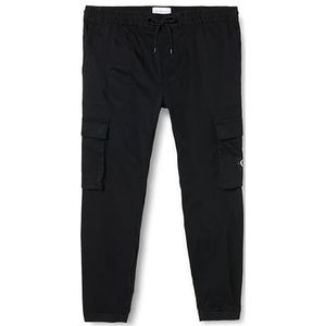 Calvin Klein Jeans Heren plus rechte cargobroek geweven, zwart., 4XL Grote Maten