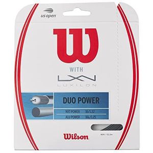Wilson Tennisracket snaar, Duo Power, 40 ft, hybride snaar met Luxilon Alu Power en Wilson NXT Power, zilver/transparant/natuurlijk, Unisex, WRZ949710