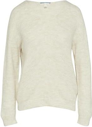 Q/S designed by - Gebreide Trui - Ecru - V-hals, Lange Mouwen, Regular Fit