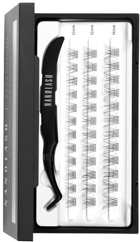 Voorgelijmde Wimpers Nanolash - Zelfklevende Wimpers, Voorgelijmde Cluster Wimperextensions, Zelfhechtende wimperclusters, Valse Wimpers Pre Glued (CLASSY)